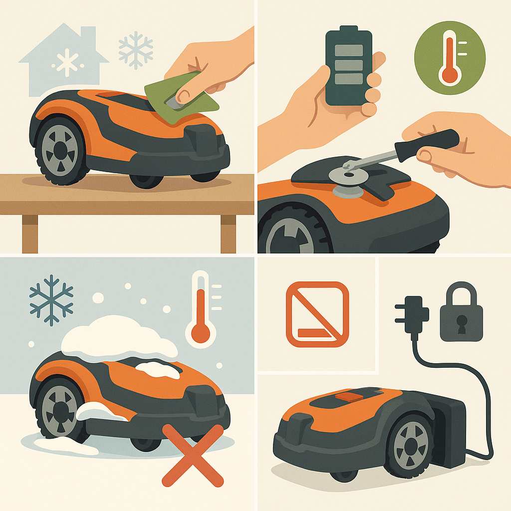 Vinterklargøring af robotplæneklipper: sådan opbevarer du den korrekt