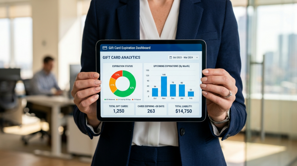 Close-up of businesswomans hands holding digital tablet dis